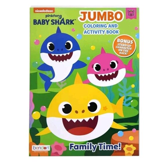Nickelodeon Pinkfong Baby Shark Jumbo Coloring & Activity Book for Kids 80 pages - Picture 1 of 1